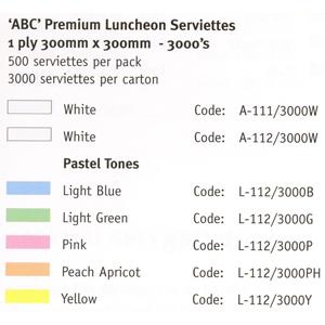 1 Ply Lunch AAA Napkin White (Carton 3000) (Pack 500)