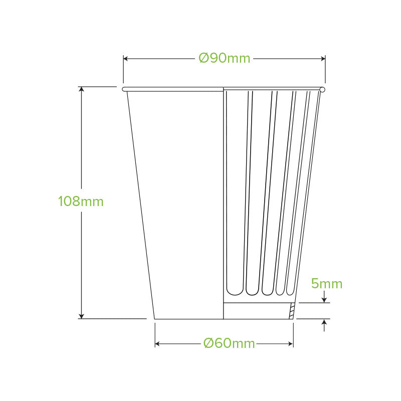 Bio Cup 12oz/354ml Double Wall Brown Kraft (Carton 1000) (Sleeve 40