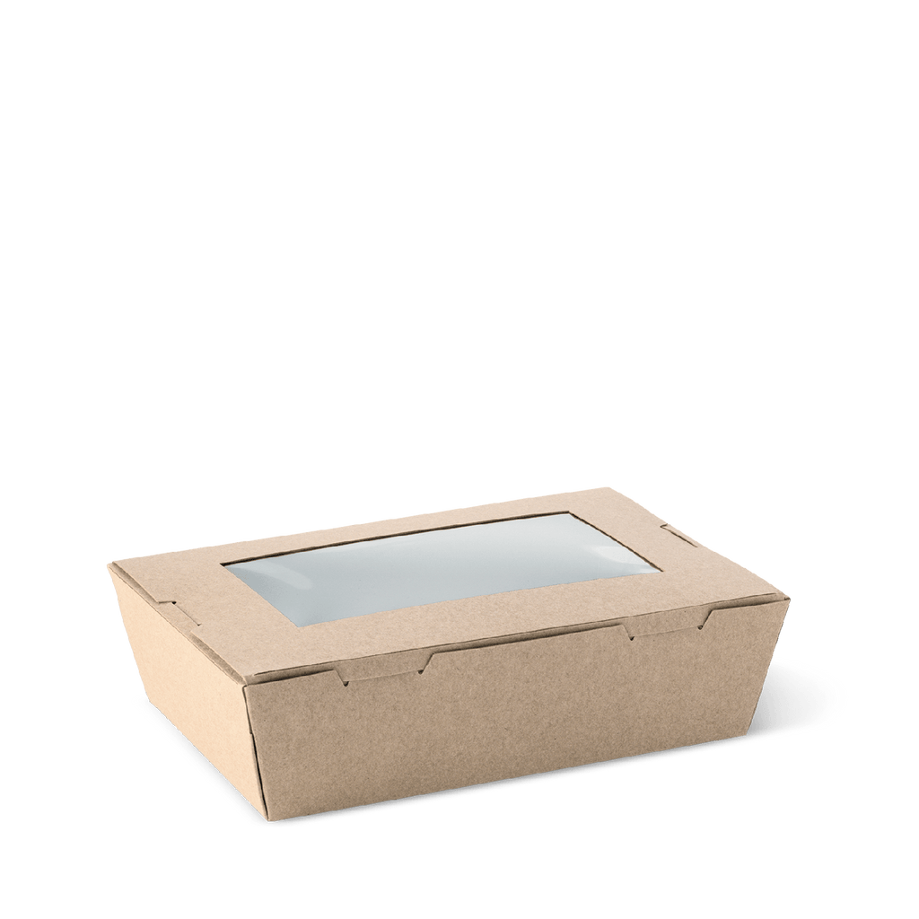 Detpak Lunch Box Medium Brown Window (180mm x 120mm) (Carton 200)