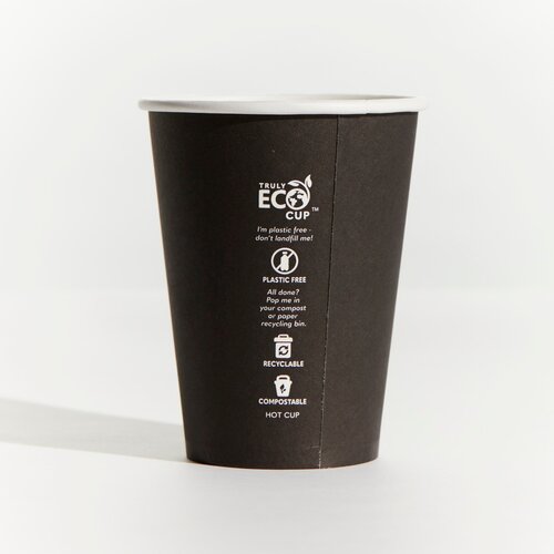 12oz Truly Eco Paper Single Wall Black Cup Pinnacle (Carton 1000) (Sle ...