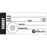 Shelf Life Day Labels 102x47mm