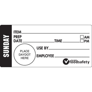 Shelf Life Day Labels 102x47mm