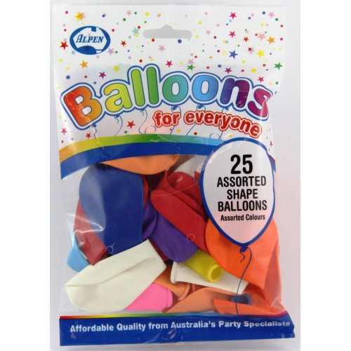 Balloon Assorted Shapes (Pack 25)