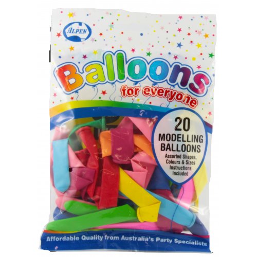 Balloon Modelling Assorted Colours (Pack 20)