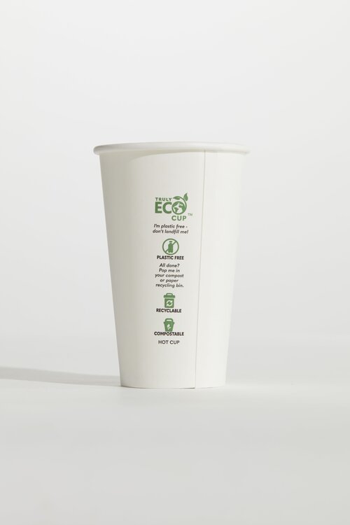 10oz Slim Truly Eco Paper Single Wall White Cup Pinnacle (Carton 1000)