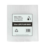 25um Clear Bag 18x10" (455x255mm) (Carton 1000) (Pack 100)