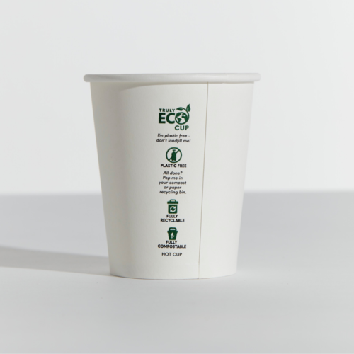 8oz Truly Eco Paper Single Wall White Cup Pinnacle (Carton 1000) (Sleeve 50)