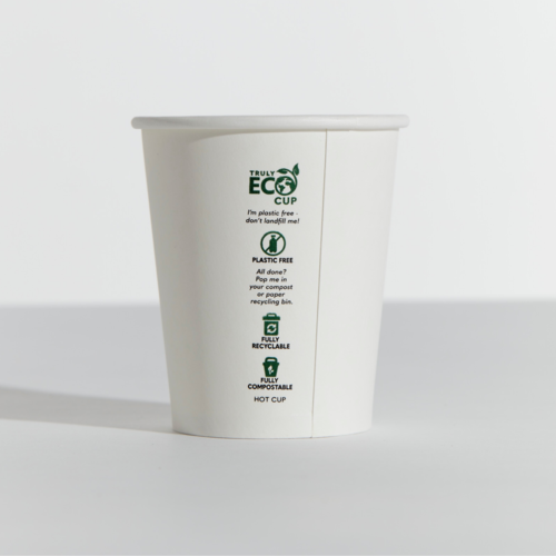 8oz Paper Single Wall Squat White Cup Pinnacle (Carton 1000) (Sleeve 50)