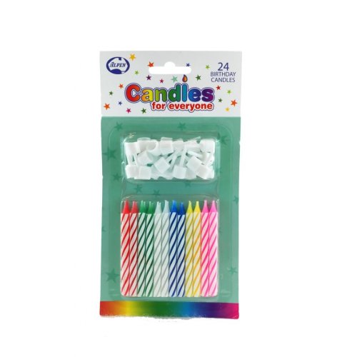 Candle Birthday With Holder Alpen (Pack 24)
