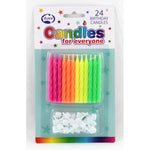 Candle Birthday Neon With Holder Alpen (Pack 24)