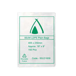 50um Clear Bag 16" x 09" (405mm x 230mm) (Carton 1000) (Pack 100)