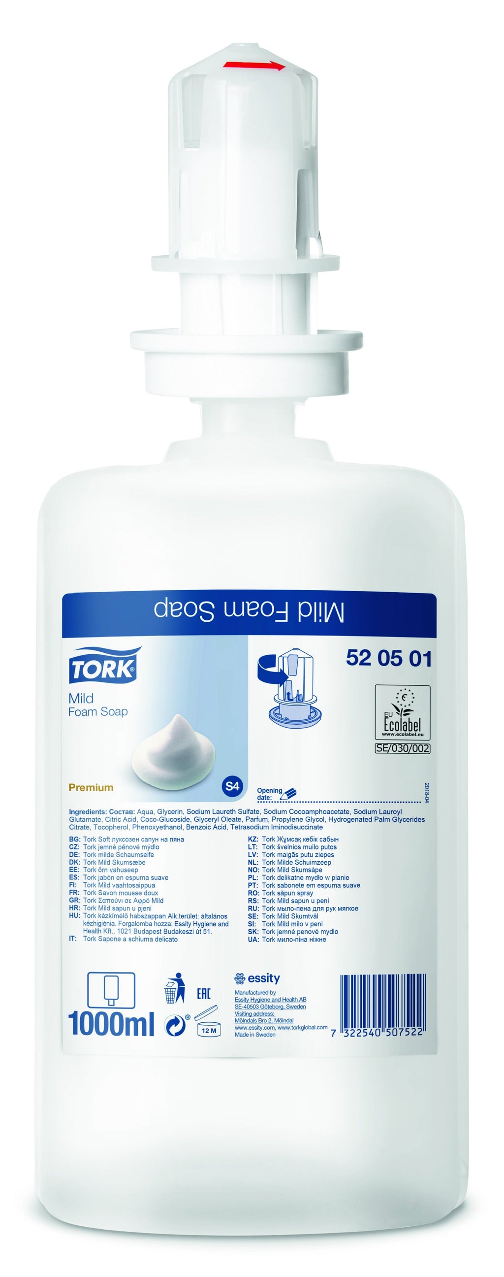 Soap Pod Liquid Tork Foam 1 Litre (Carton 6)