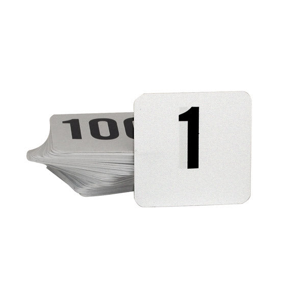 Table Number Set 1-50 Black On White (50x50mm)