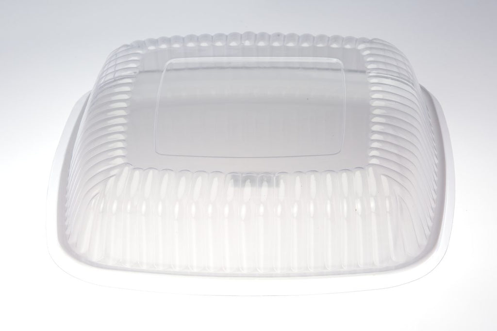 Platter Plastic 12" Lid Dome Square Clear Each