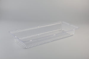 Platter Plastic 8"x19.8" Rectangle Black/White + Lid Each