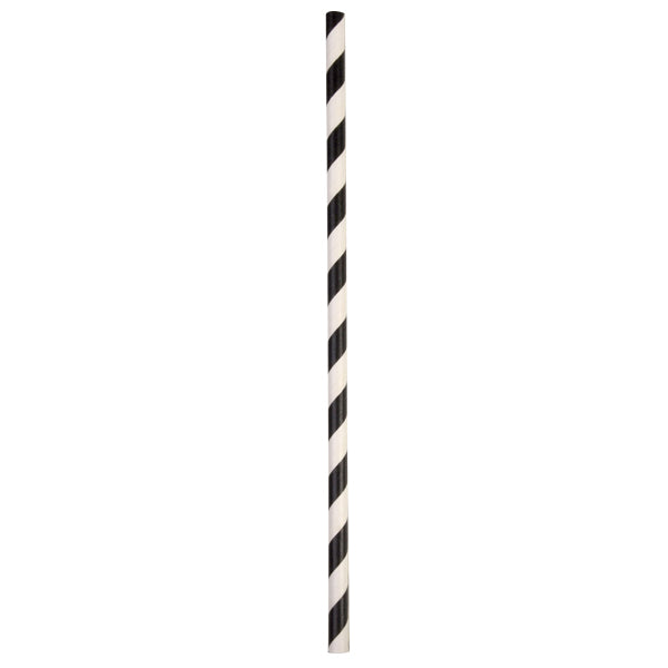 Straws Paper Standard bygreen Stripe Black (Carton 2500) (Pack 250)