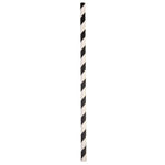 Straws Paper Standard bygreen Stripe Black (Carton 2500) (Pack 250)