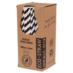 Straws Paper Standard bygreen Stripe Black (Carton 2500) (Pack 250)