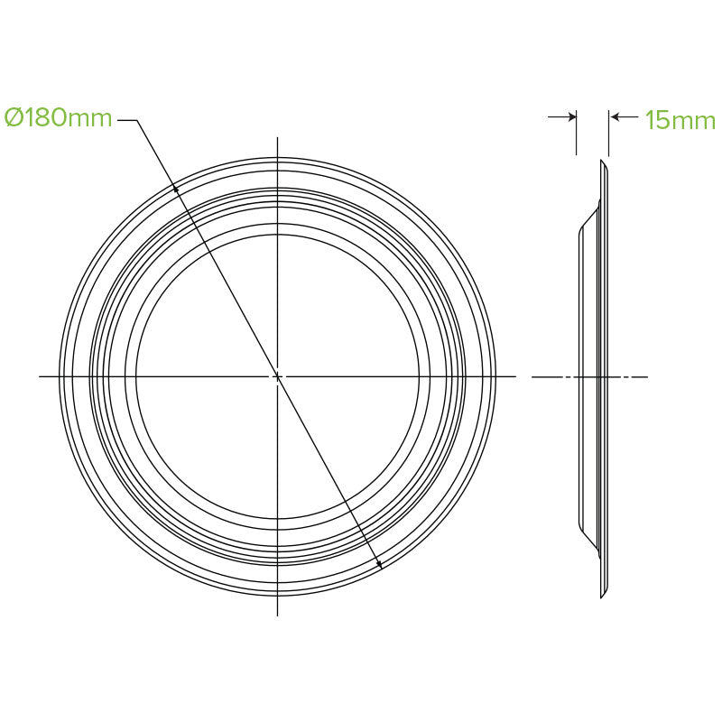 Bio Cane Plate 7"(17.78cm) Round (Carton 1000) (Sleeve 125)