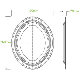 Bio Cane Plate Oval 10.25"x7.75"(Carton 500) (Sleeve 125)