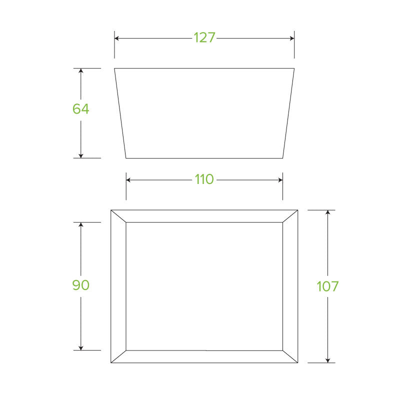 Bio Box Lunch Small 110x90x64mm (Sleeve 25)