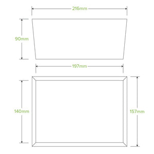 Bio Box Lunch Extra Large 197x140x90mm (Carton 200)