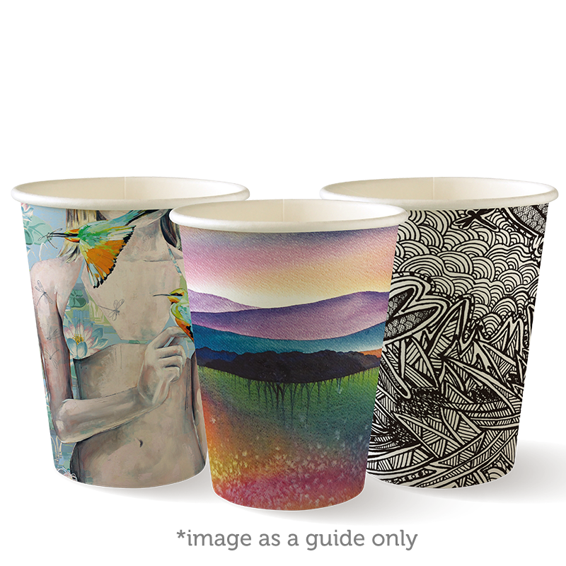 Bio Cup 12oz/354ml Single Wall (Art Series) (Carton 1000) (Sleeve 50)