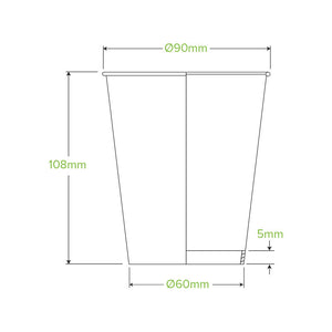 Bio Cup 12oz/354ml Single Wall Leaf (Carton 1000) (Sleeve 50)