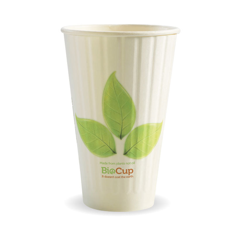 Bio Cup 16oz/473ml Double Wall Leaf (Carton 600)