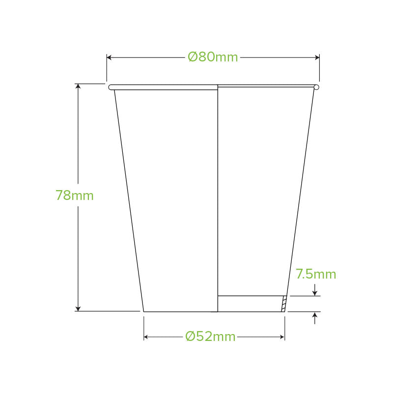 Bio Cup 6oz Single Wall White (Carton 1000) (Sleeve 50)