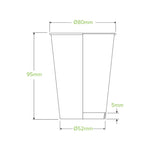 Bio Cup 8oz/236ml Single Wall Green Line White (Carton 1000) (Sleeve 50)