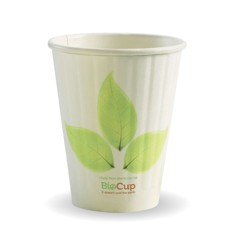 Bio Cup 8oz/236ml Double Wall 90mm Squat Leaf (Carton 1000)