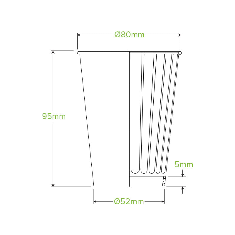 Bio Cup 8oz/236ml Double Wall 90mm Squat Leaf (Carton 1000)