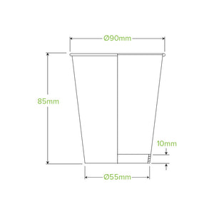 Bio Cup 8oz/236ml Single Wall 90mm Squat White (Carton 1000) (Sleeve 50)
