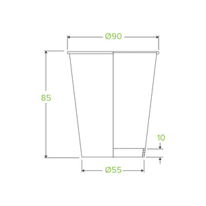Bio Cup 8oz/236ml Single Wall 90mm Squat Art (Carton 1000) (Sleeve 50)