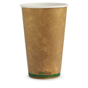 Bio Cup 16oz/473ml Single Wall Brown Kraft (Carton 1000) (Sleeve 50)