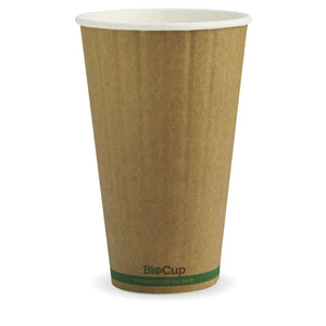 Bio Cup 16oz/473ml Double Wall Brown Kraft (Carton 600) (Sleeve 40)