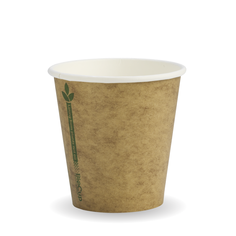 Bio Cup 6oz Single Wall Green Line White (Carton 1000)