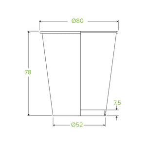 Bio Cup 6oz Single Wall Green Line White (Carton 1000)