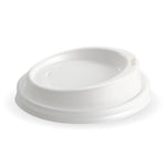Bio Cup Lid 90mm 8/12/16/20oz White (Carton 1000) (Sleeve 50)