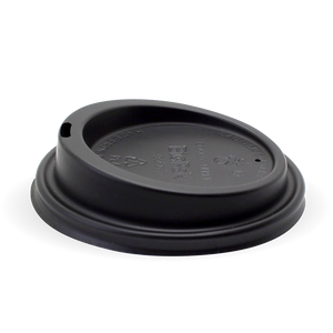 Bio Cup Lid 90mm 8/12/16/20oz Black Compostable (Carton 1000) (Sleeve 50)