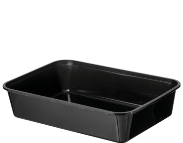 A1000 Plastic Rectangle Black Container (Carton 500) (Sleeve 50)