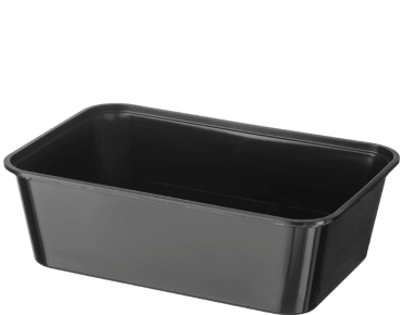 A750 Plastic Rectangle Black (750ml) Container (Carton 500) (Sleeve 50)