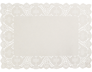 Placemat Lace (250x350mm) White (Carton 1000) (Pack 250)