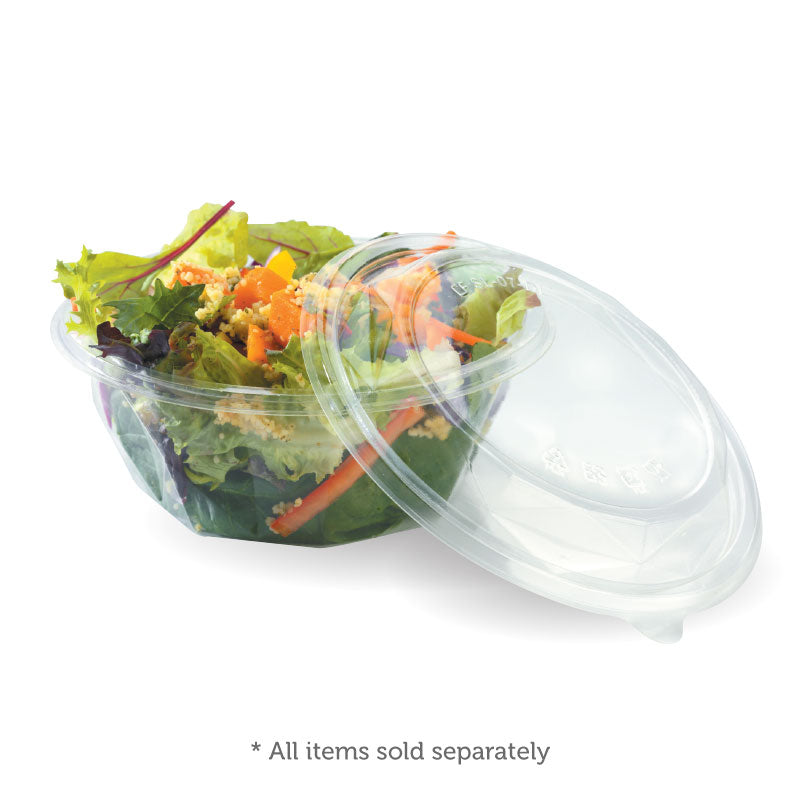 Bio Deli Bowl Salad Lid 24oz/32oz Clear (Carton 450) (Sleeve 50)