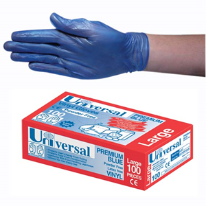 Gloves Vinyl Large Powder Free Blue (Pack 100)