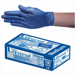 Gloves Vinyl Medium Powder Free Blue (Pack 100)
