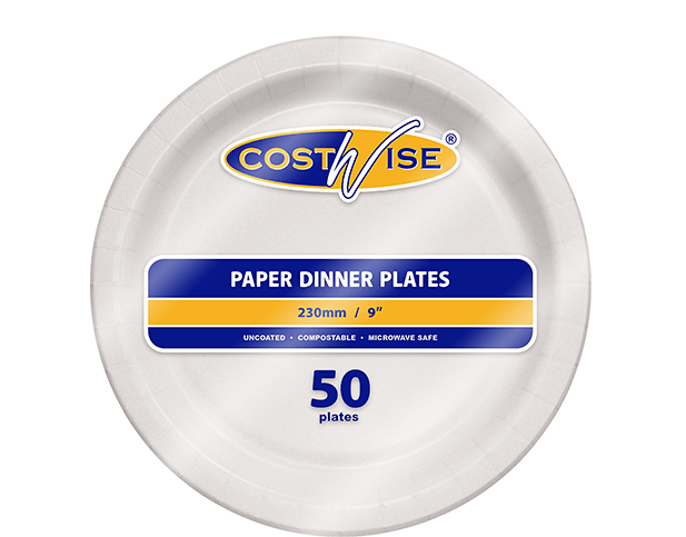 Paper Plate 9" (230mm) (Carton 500) (Pack 50)