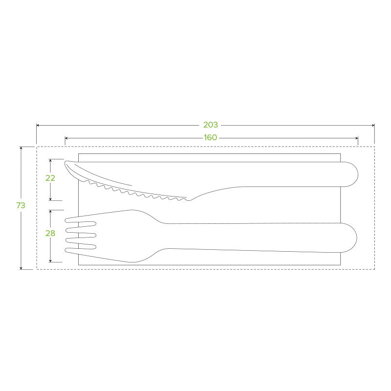 Bio Cutlery Kit Knife/Fork/Nap.Wood (Carton 400)