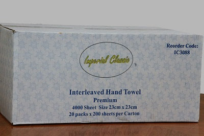 Hand Towel Interleaved Multifold 23x23cm (Z-Fold) 200 Sheet x 20 Packs